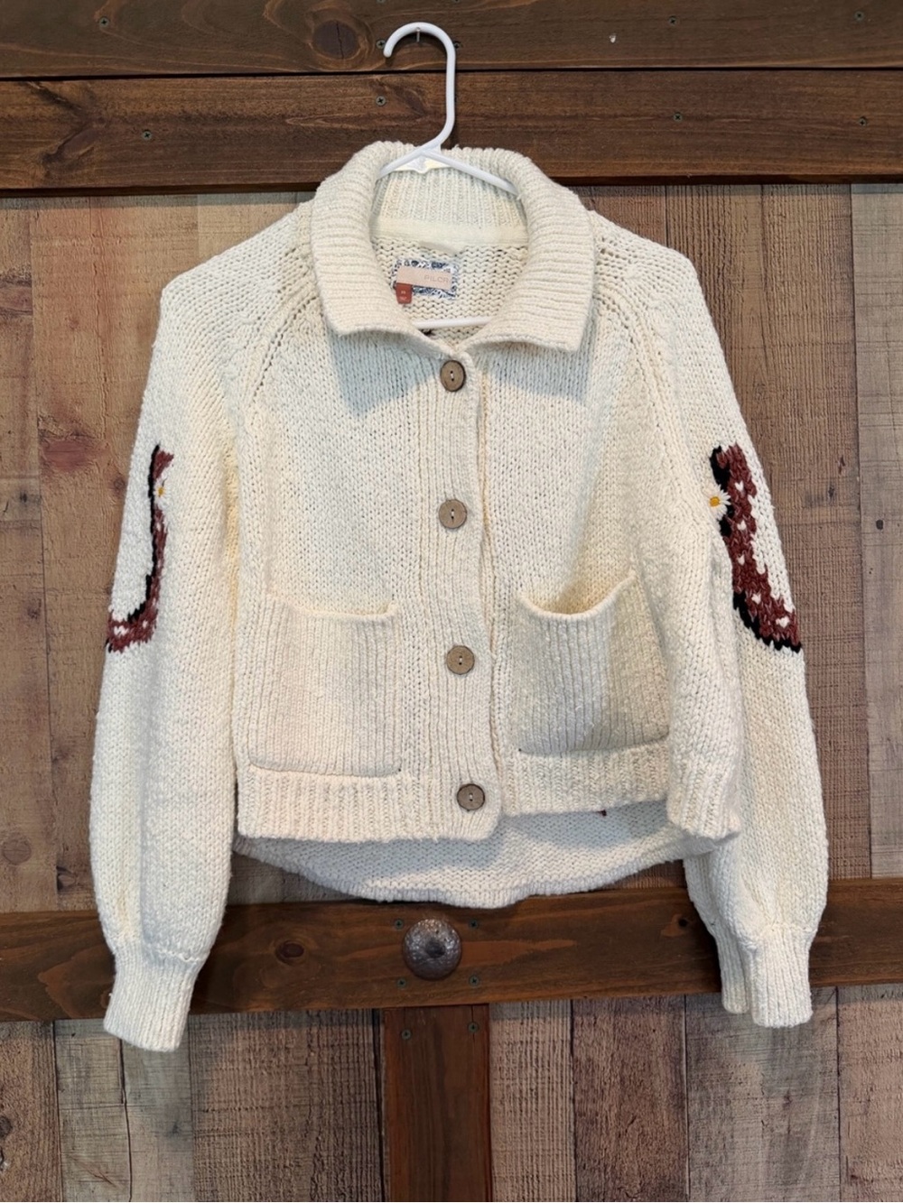 Pilcro Utility Sweater Jacket, Western Horse ANTHROPOLOGIE - Picture 4 of 5
